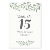 Grüne Blumenkarte Tischnummer (Vorderseite)