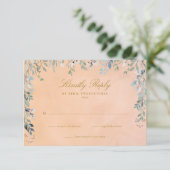 Grüne Blumenkaskade Rustikale Hochzeit Toskana RSVP Karte (Stehend Vorderseite)