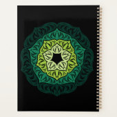 Grüne Blumenmandala Planer (Rückseite)