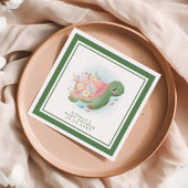 Grüne Blumenmeerschildkröte Niedliche Babydusche Serviette