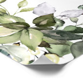 Grüne Blumenmuster BegrüßungsBabyduschzeichen Poster (Ecke)