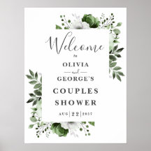 Grüne Blumenpaare Dusche Begrüßungszeichen