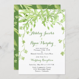 Grüne Blumenposten nur Hochzeitsempfang Einladung