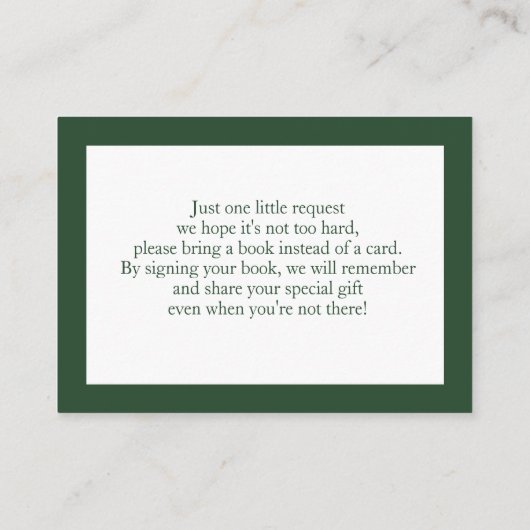 Grüne, blumenreiche Hochland-Kuhbücher für Baby Begleitkarte (Rückseite)