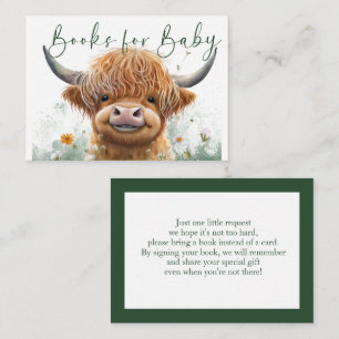Grüne, blumenreiche Hochland-Kuhbücher für Baby Begleitkarte
