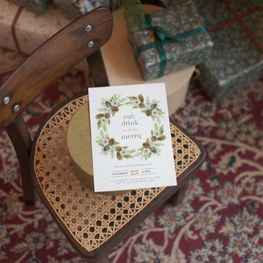 Grüne Blumenreste - Einladung