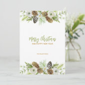 Grüne Blumenreste - Einladung (Stehend Vorderseite)