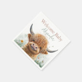 Grüne Blumenrinnen Hochland Kuh Begrüßung Baby Ser Serviette (Ecke)