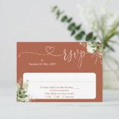 Grüne Blumenschrift Herz-Kreislauf-Gebiet RSVP Karte (Stehend Vorderseite)