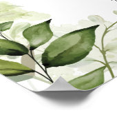 Grüne Blumenschrift Wedding Willkommenszeichen Poster (Ecke)