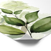 Grüne Blumenschrift Wedding Willkommenszeichen Poster (Ecke)