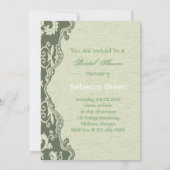 Grüne Blumenschuhe Brautdusche Einladung (Rückseite)