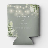 Grüne Blumenstrauß Lichter Sage Grüne Hochzeit Dosenkühler (Rückseite)