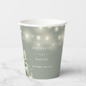Grüne Blumenstrauß Lichter Sage Grüne Hochzeit Pappbecher (Vorderseite)