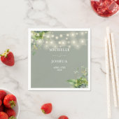 Grüne Blumenstrauß Lichter Sage Grüne Hochzeit Serviette (Beispiel)