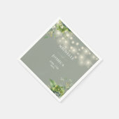 Grüne Blumenstrauß Lichter Sage Grüne Hochzeit Serviette (Ecke)