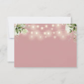 Grüne Blumenstrauß Lights Dusty Rose Wedding RSVP Karte (Rückseite)