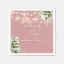 Grüne Blumenstrauß Lights Dusty Rose Wedding Serviette
