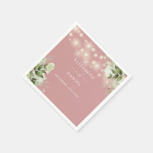 Grüne Blumenstrauß Lights Dusty Rose Wedding Serviette (Ecke)