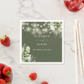 Grüne Blumenstrauß Lights Grüne Hochzeit Serviette (Beispiel)