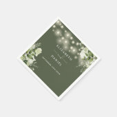 Grüne Blumenstrauß Lights Grüne Hochzeit Serviette (Ecke)