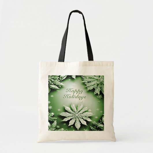 Grüne Blumenstrauß Weihnachtsfeiertage Tasche (Vorne)