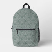 Grüne Blumentapete Bedruckter Rucksack (Vorderseite)