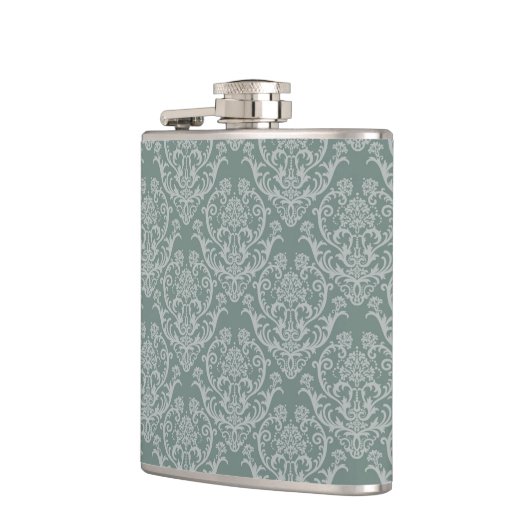 Grüne Blumentapete Flachmann (Links)