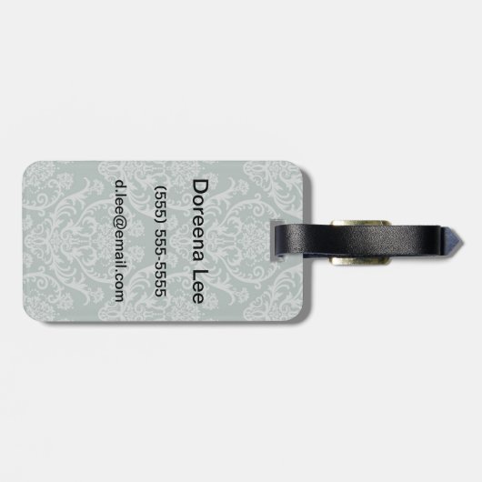 Grüne Blumentapete Gepäckanhänger (Rückseite horizontal)