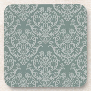 Grüne Blumentapete Getränkeuntersetzer