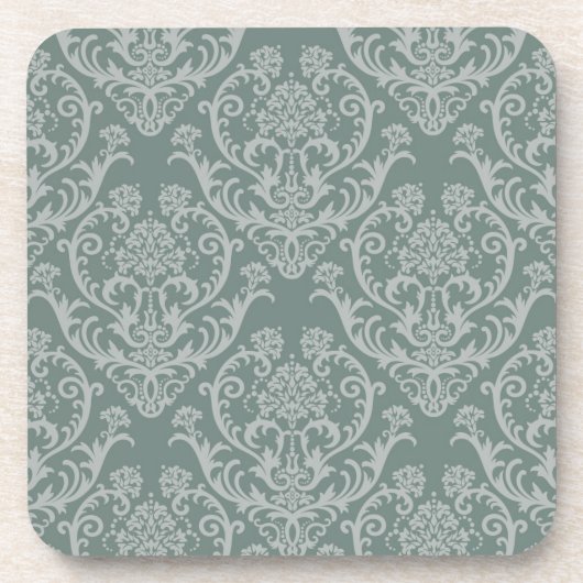 Grüne Blumentapete Getränkeuntersetzer (Vorderseite)