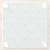 Grüne Blumentapete Glasuntersetzer (Rückseite)