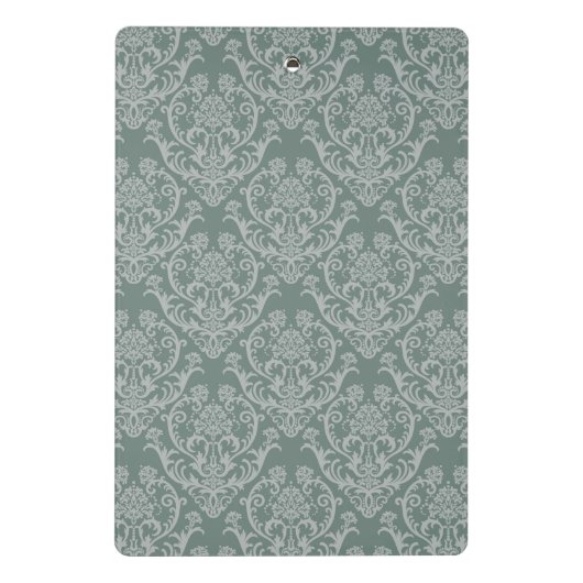 Grüne Blumentapete Mini Klemmbrett (Rückseite)