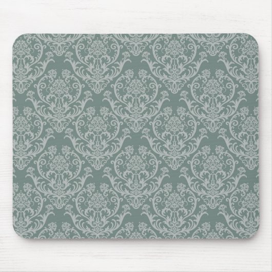 Grüne Blumentapete Mousepad (Vorne)