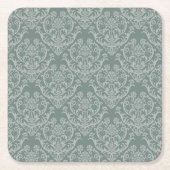 Grüne Blumentapete Rechteckiger Pappuntersetzer (Vorderseite)