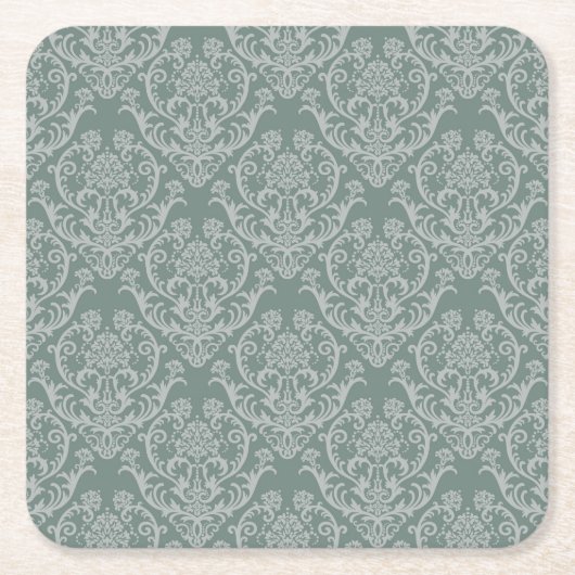 Grüne Blumentapete Rechteckiger Pappuntersetzer (Vorderseite)