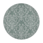 Grüne Blumentapete Schneidebrett (Vorderseite)