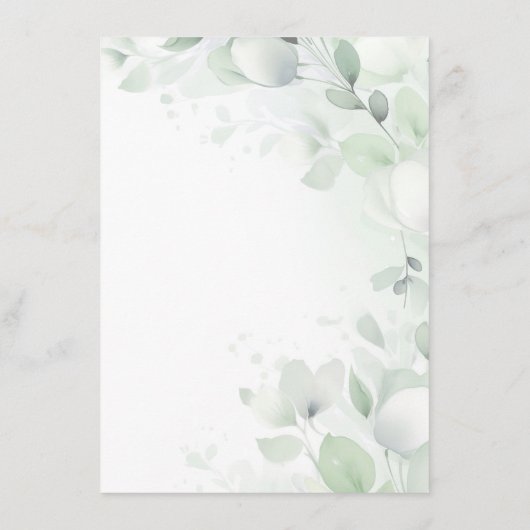 Grüne Blumentaufen Begleitkarte (Rückseite)