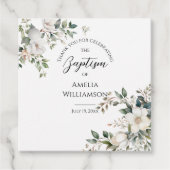 Grüne Blumentaufen Geschenkanhänger (Vorderseite)