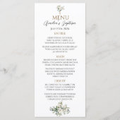 Grüne Blumentaufen Menükarte (Vorderseite)