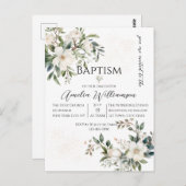 Grüne Blumentaufen Postkarte (Vorne/Hinten)