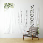 Grüne Blumentypografie - Hintergrund des Hochzeits Wandteppich (Beispiel (Horizontal))