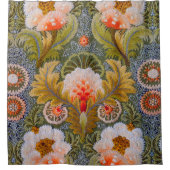 Grüne Blumenverzierungen Duschvorhang (Vorderseite)