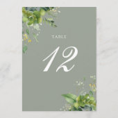Grüne Blumenweide Grüne Tischnummer (Rückseite)