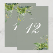 Grüne Blumenweide Grüne Tischnummer (Vorne/Hinten)