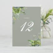 Grüne Blumenweide Grüne Tischnummer (Stehend Vorderseite)