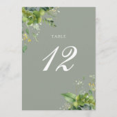 Grüne Blumenweide Grüne Tischnummer (Vorderseite)