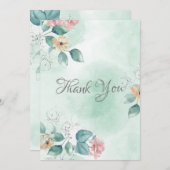 Grüne Blumenwetterdecke Dankeskarte (Vorne/Hinten)