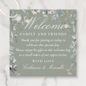 Grüne Blumenzange Begrüßung Begrüßungskörbe Geschenkanhänger (Vorderseite)