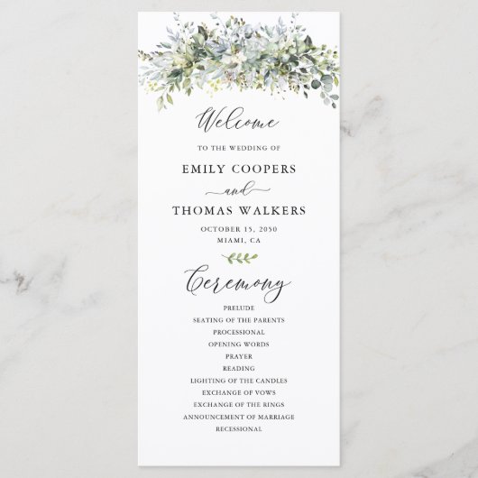 Grüne Blumenzeremonie Programm (Vorderseite)